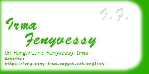 irma fenyvessy business card